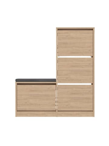 CALICOSY Schuhschrank DUDE in Eiche - (W) 105  x (H) 118,5  x (L) 26  cm