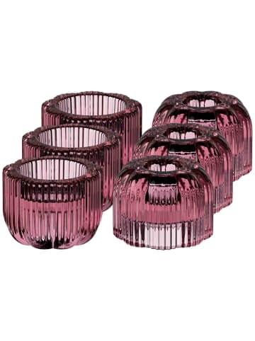 Villeroy & Boch 6er Set 2in1-Kerzenständer Fleur in Pink ø 6,3 cm in pink