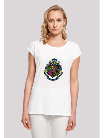 F4NT4STIC T-Shirt Harry Potter Neon Hogwarts Crest in weiß