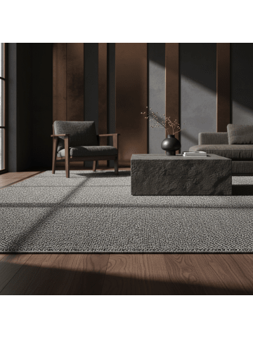 KADIMA DESIGN Teppich Flachgewebe Waschbar Einfarbig CIMA Strapazierfähig OEKO-TEX in Grau