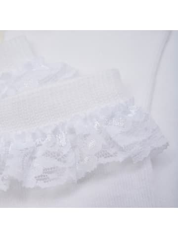 Minymo Kinder Socken "Knee Sock with Lace" in Weiß