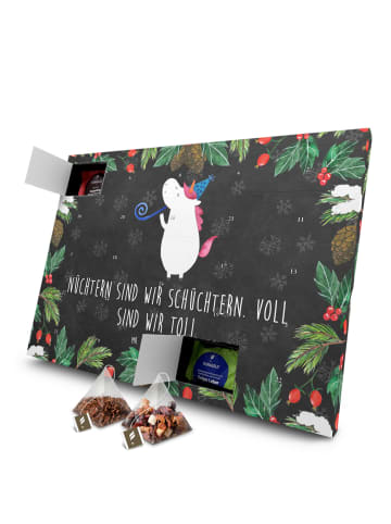 Mr. & Mrs. Panda Advents-Teekalender Einhorn Party mit Spruch in Kreidetafel