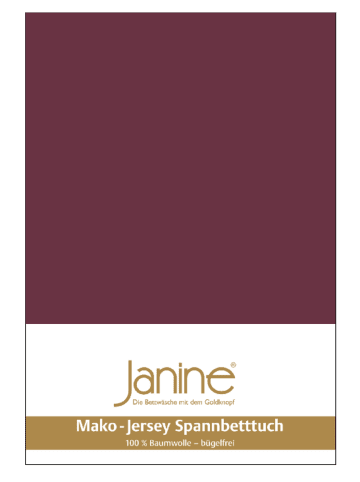 Janine Spannbetttuch Mako Feinjersey in burgund