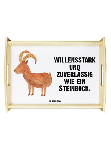 Mr. & Mrs. Panda Servier Tablett Sternzeichen Steinbock mit Spruch in Weiß