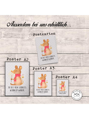 Mr. & Mrs. Panda Bild Maus Weihnachten mit Spruch in Grau Pastell