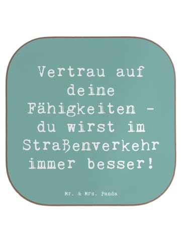 Mr. & Mrs. Panda Glas-Untersetzer Spruch Erste Erfahrungen im St... in Meeresbrise