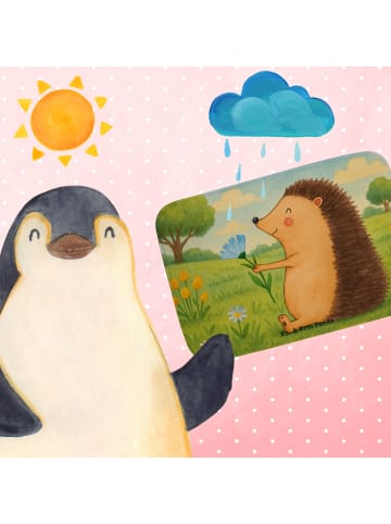 Mr. & Mrs. Panda Badematte Igel Blumen Design ohne Spruch in Weiß