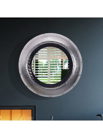 KADIMA DESIGN Wandspiegel 74 cm Metall Design Hängespiegel Silber, Aluminium