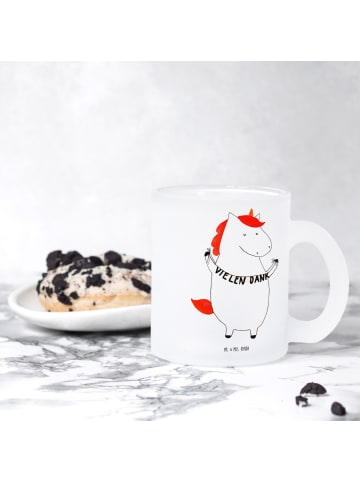 Mr. & Mrs. Panda Glas Einhorn Dankeschön ohne Spruch in Transparent