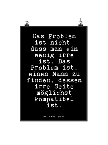 Mr. & Mrs. Panda Poster Das Problem ist nicht,... mit Spruch in Schwarz