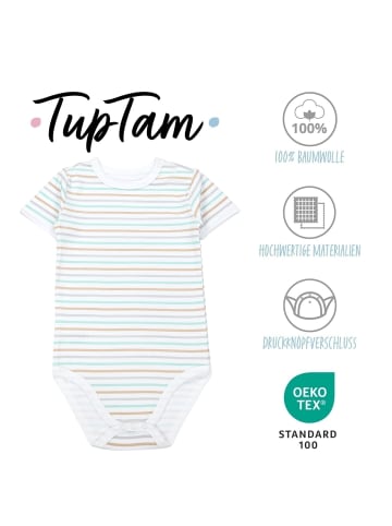 TupTam Kinder Unisex Kurzarm Body 3er Set in grün/blau