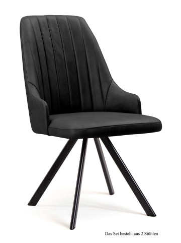58 aufm Kessel ESSZIMMERSTUHL (2er-Set) Deina 52x91x60 Schwarz/Anthrazit