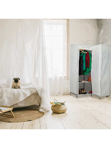 relaxdays Eckkleiderschrank in Weiß - (B)100 x (H)169 x (T)83 cm