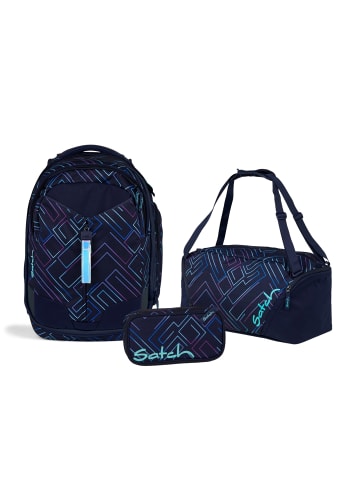 Satch Schulrucksack-Set MATCH Purple Laser 3-teilig in Lila