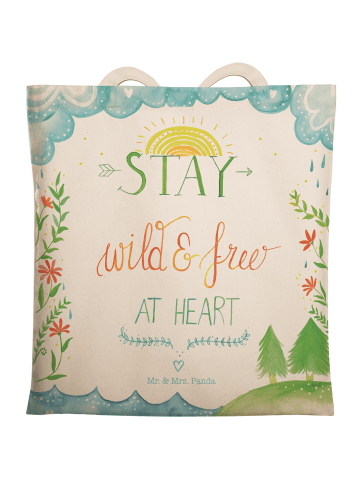 Mr. & Mrs. Panda Stoffshopper Stay wild & free at heart mit Spruch in Bunt