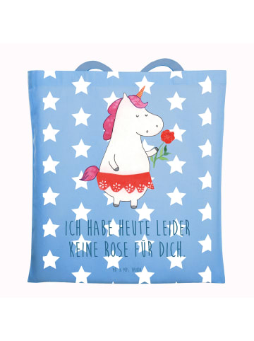 Mr. & Mrs. Panda Tragetasche Einhorn Dame mit Spruch in Sky Blue