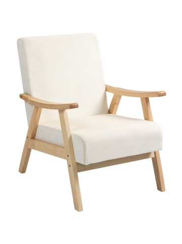 HOMCOM Sessel-80L x 65B x 83H cm-Cremeweiß