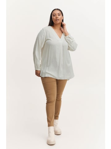 Fransa Langarmbluse FPCOYA TU 1 20611094  Bluse mit V-Ausschnitt in Weiß