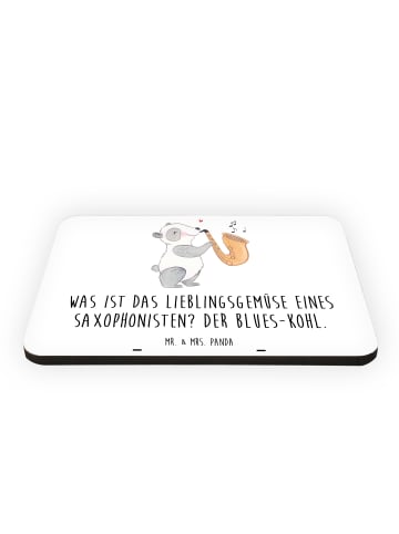 Mr. & Mrs. Panda Magnet Saxophon Blues mit Spruch in Weiß
