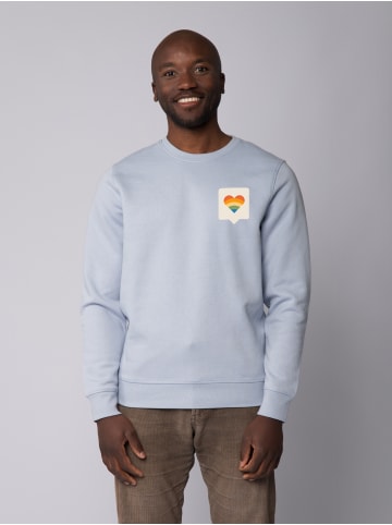 wat? Apparel Sweatshirt Von Herzen in Serene Blue