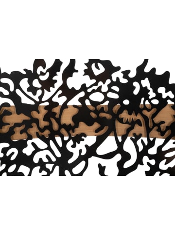 Mauro Ferretti Set aus 3 dekorativen 3D-Paneelen aus schwarzem Metall und Holz, 176 x 2 x 90 cm