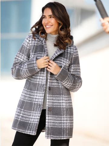 Sieh an! Outdoorjacke in anthrazit-ecru-kariert