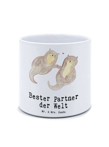 Mr. & Mrs. Panda XL Blumentopf Otter Bester Partner der Welt mit... in Weiß