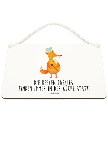 Mr. & Mrs. Panda Deko Schild Fuchs Koch mit Spruch in Weiß