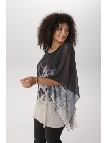 Aniston PLUS Blusenshirt in schwarz-beige