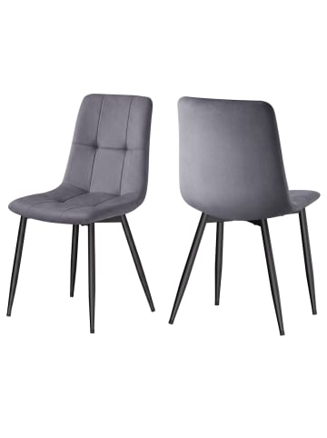 VASAGLE 2er-Set: Esszimmerstuhl Tyra in Grau - (B)43 x (H)82 x (T)51 cm