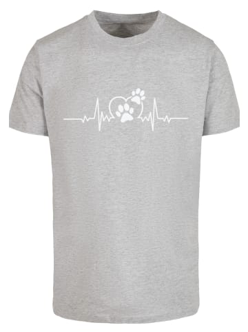 F4NT4STIC T-Shirt Herzschlag Hunde Liebe in grau meliert