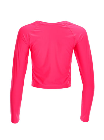 Winshape Functional Light Cropped Long Sleeve Top AET116 in neon pink