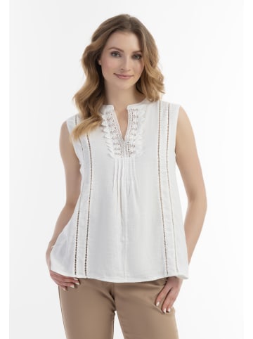 Usha Damen Blusentop Mit Spitze in Weiss