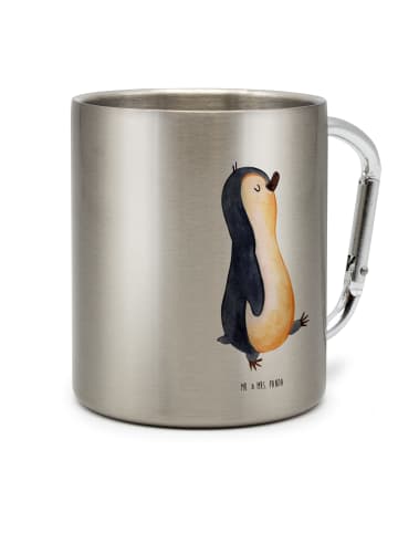 Mr. & Mrs. Panda Becher Pinguin mHerzieren ohne Spruch in Silber