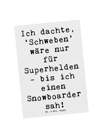 Mr. & Mrs. Panda kunstkarte Spruch Snowboarden Zauber mit Spruch in Weiß