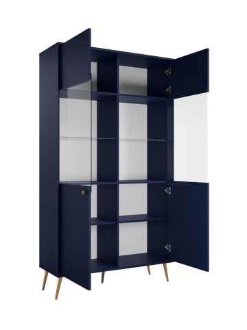 Feldmann-Wohnen Vitrine Rose marineblau 105,5 / 40,5 / 191cm ohne Beleuchtung