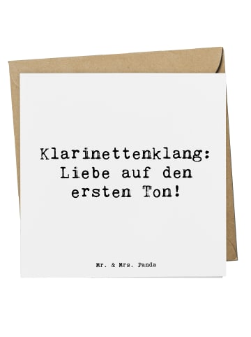 Mr. & Mrs. Panda Faltkarte Spruch Klarinette Liebe mit Spruch in Weiß