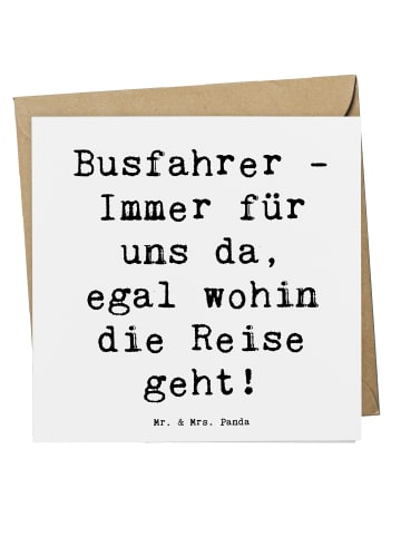 Mr. & Mrs. Panda Deluxe Karte Spruch Busfahrer Held mit Spruch in Weiß