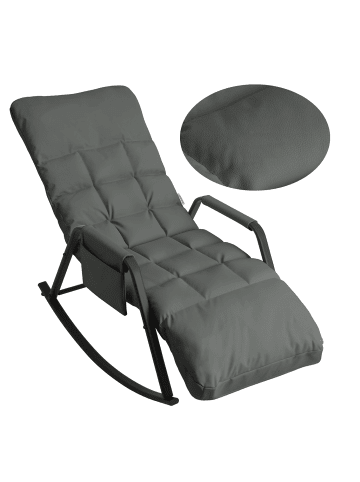Home Nature Wohnkonzept Relaxliege Liegestuh in Grau 150x62x104 cm
