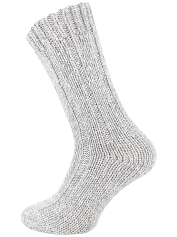 Cotton Prime® Norweger Strick-Socken 2 Paar, Unisex in grau