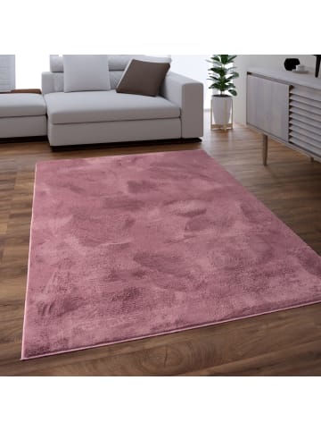 KADIMA DESIGN Teppich Kurzflor waschbar Einfarbig Wohnzimmer in Altrosa