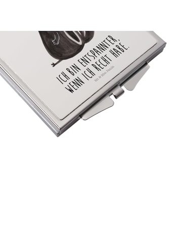 Mr. & Mrs. Panda Schminkspiegel Stinktier Sitzen mit Spruch in Weiß