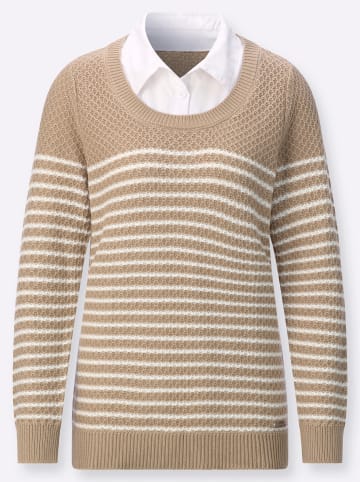 WITT WEIDEN 2-in-1-Pullover in beige-ecru-gemustert