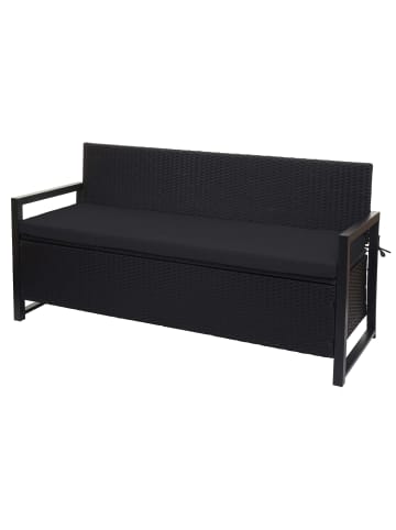 MCW Poly-Rattan 3er Sitzbank F39, Anthrazit, Kissen schwarz