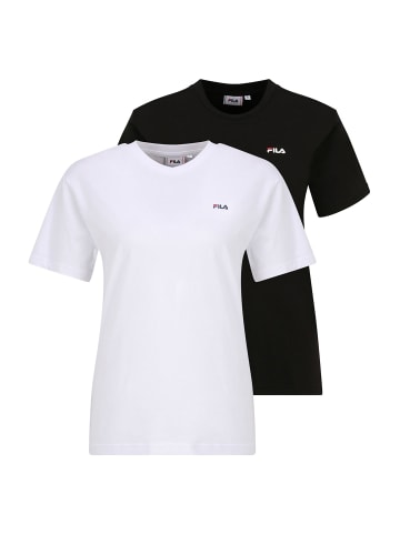 Fila T-Shirt 2er Pack in Schwarz/Weiß