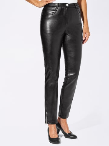 WITT WEIDEN Lederimitat-Hose in schwarz