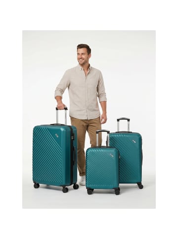Check.In Paradise 2.0 4 Rollen Kofferset 3-teilig mit Dehnfalte in smaragd green