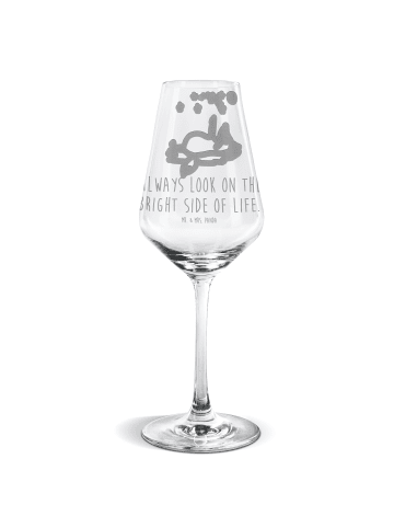 Mr. & Mrs. Panda Weißwein Glas Fuchs Sterne mit Spruch in Transparent