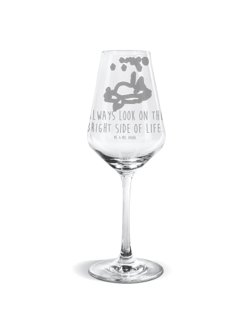 Mr. & Mrs. Panda Weißweinglas Fuchs Sterne mit Spruch in Transparent