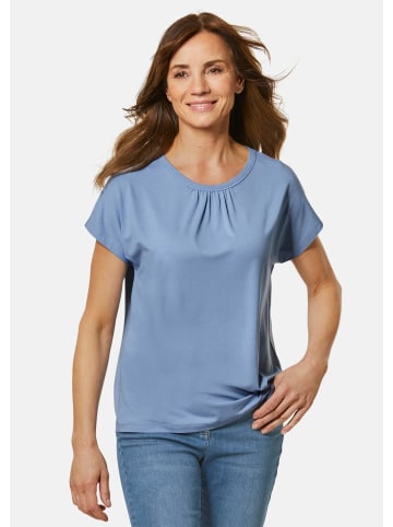 GOLDNER Rundhalsshirt Bequemes Rundhalsshirt aus glänzender Qualität in regattablau